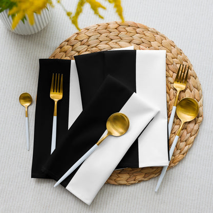 Half Black Half White - Cloth Napkin Set