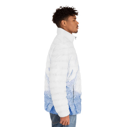 Watercolour Blue Splash - Mens Puffer Jacket