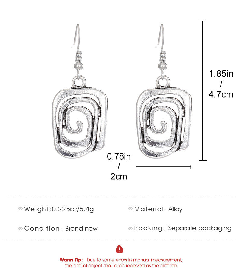 Irregular Spiral Pendant Earrings