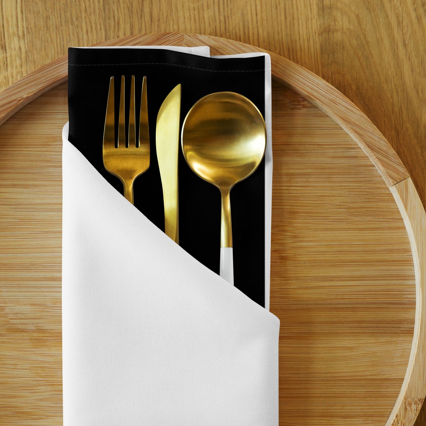 Half Black Half White - Cloth Napkin Set