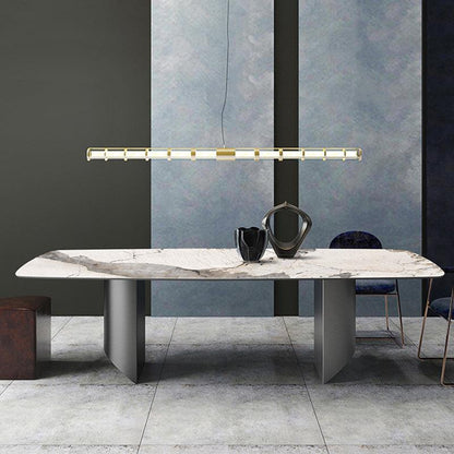 Nala Dining Table With Black Legs, Sintered Stone
