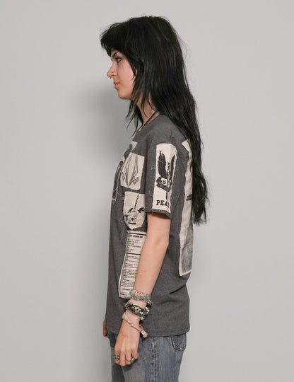'Saint' Multipatch T-Shirt in Grey