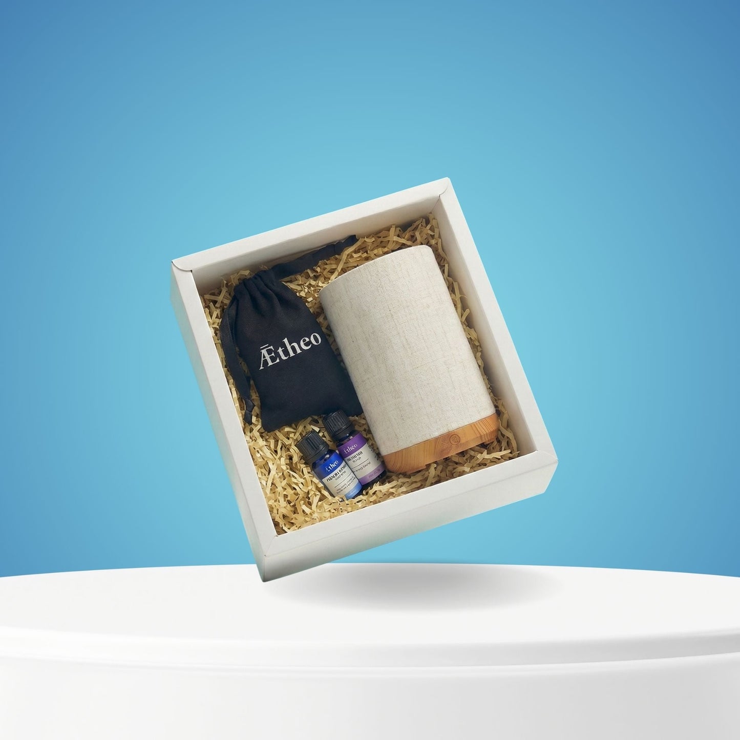 Aetheo Tranquil Sleep Gift Set — Fabric Diffuser and 2 Essential Oils