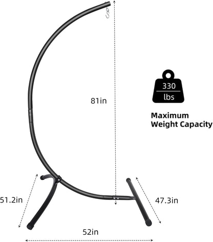 Hammock Chair Stand Only C Shape for Hanging Egg Swing Seat 350lbs GOUTIME