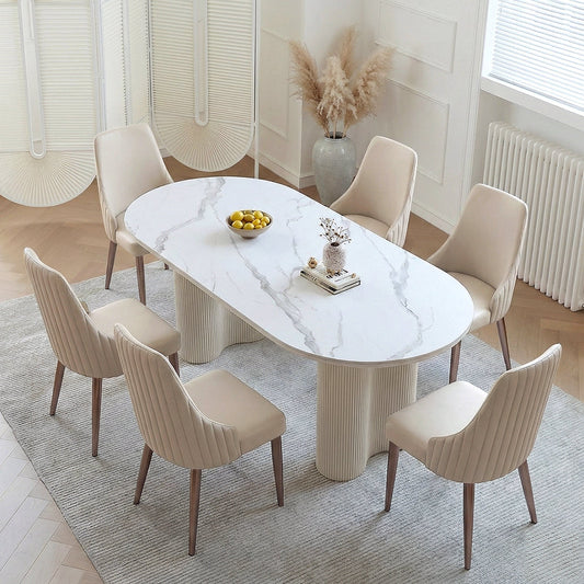 Peru Oval Dining Table, White