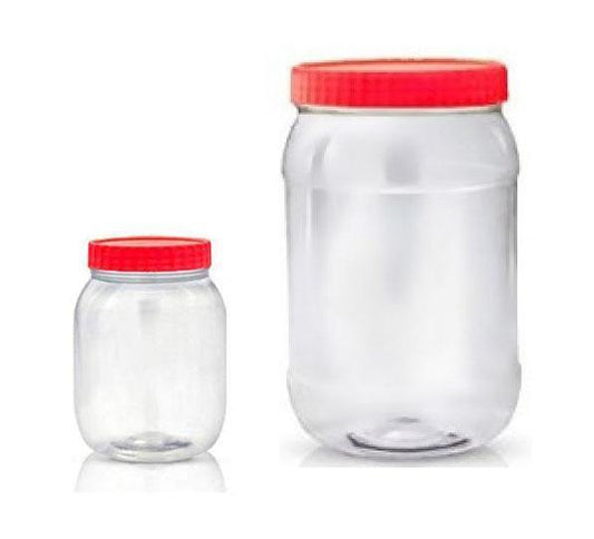 35L Clear Food Jar with Red Lid Kitchen Storage Container