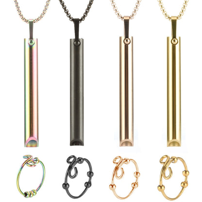 Adjustable Breathing Necklace & Ring Set
