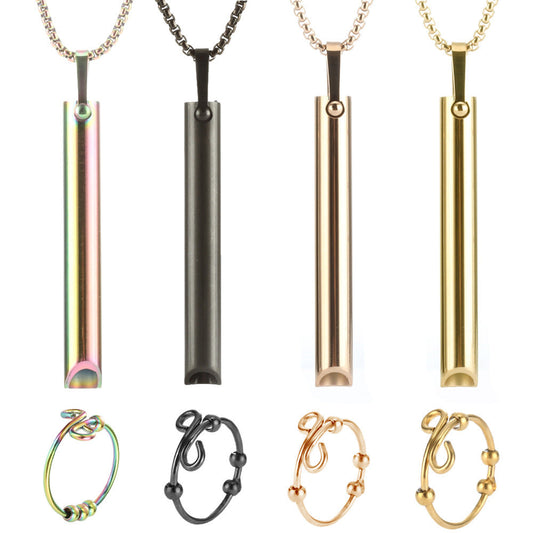 Adjustable Breathing Necklace & Ring Set