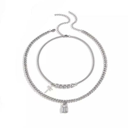 Cross Padlock Necklace