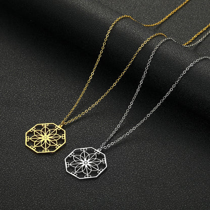 Mandala Flower Pendant Necklace