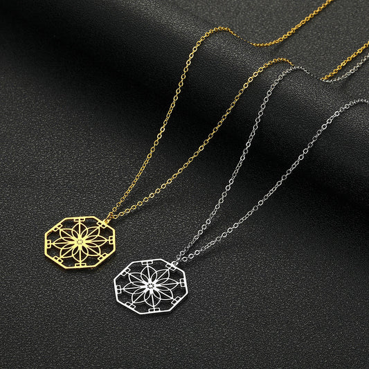 Mandala Flower Pendant Necklace