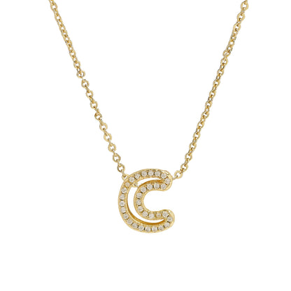 Gold-Plated A–Z English Letter Pendant Necklace