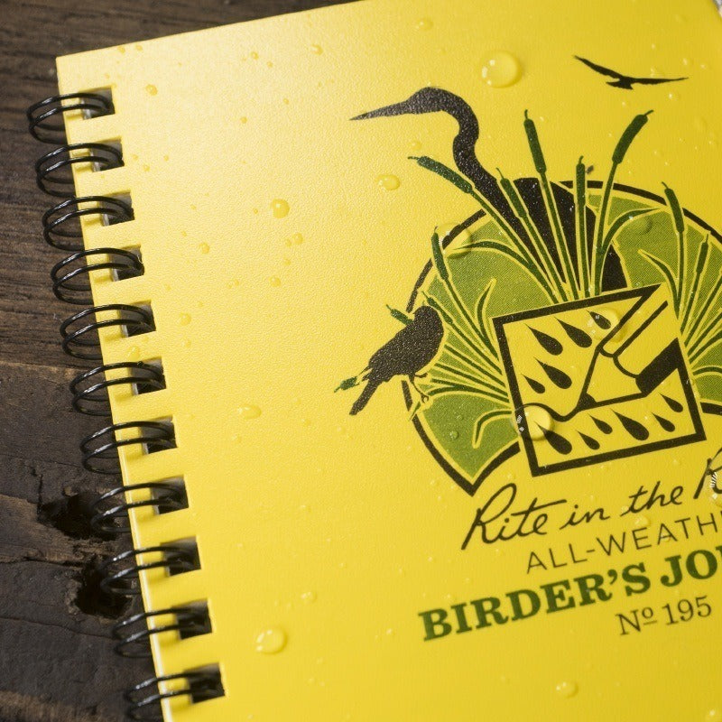 Rite in The Rain Side Spiral Birders Journal No.195 - White Yellow 4⅝" x 7"
