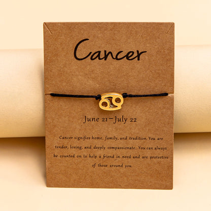 12 Constellation Zodiac Sign Bracelet for Couples