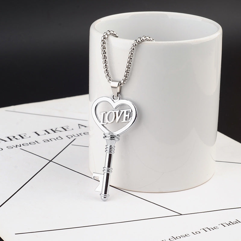 Sweet Heart Key Pendant Necklace