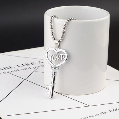 Sweet Heart Key Pendant Necklace