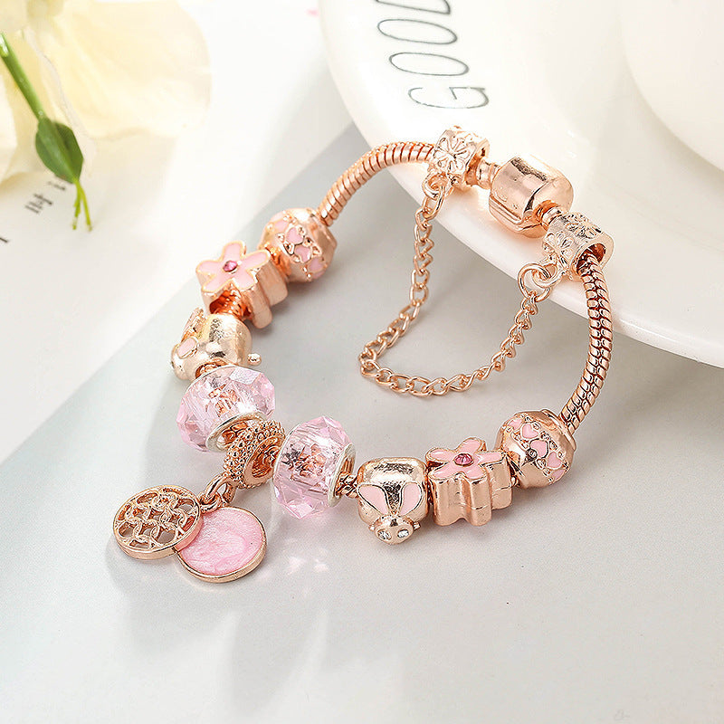 Love Geometric Rose Gold Bracelet for Women