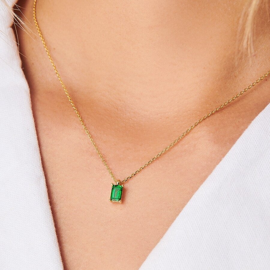 Titanium Steel Birthstone Necklaces