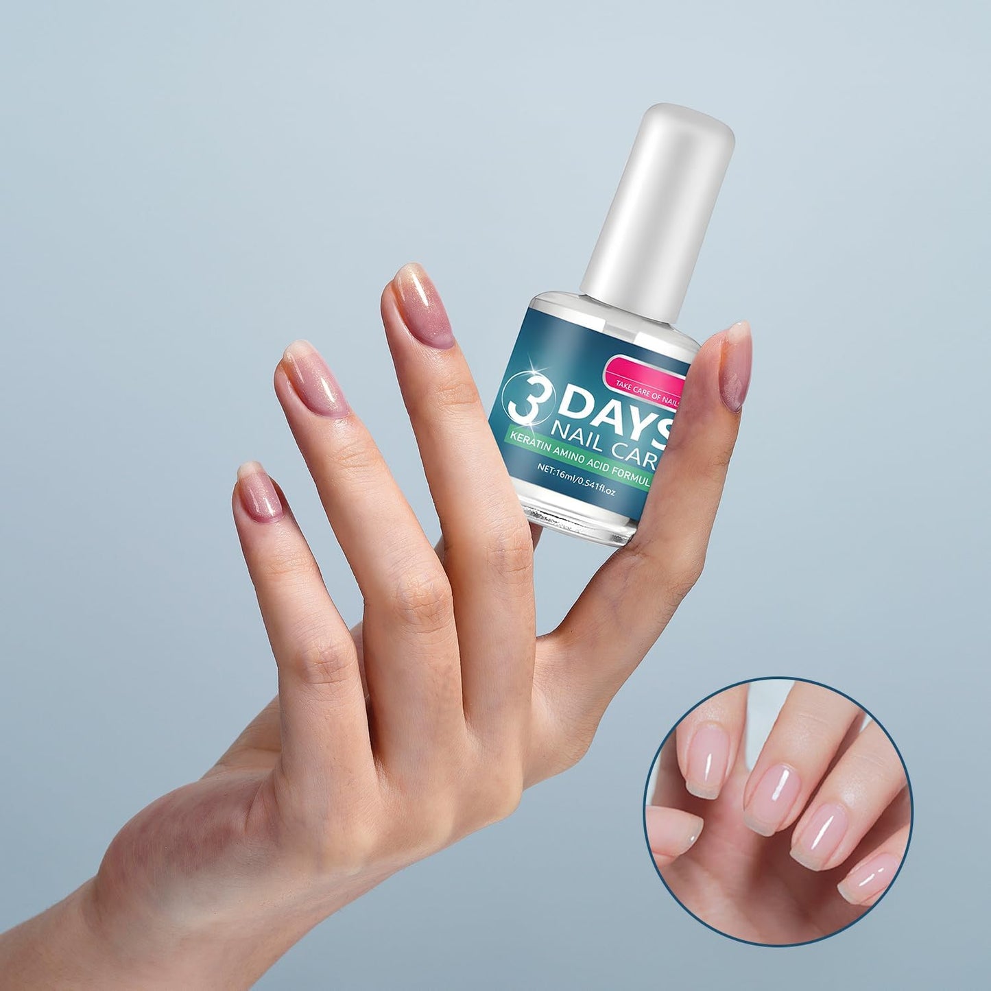 2Pacs 3 Days Nail Care – Keratin Amino Acid Formula for Hydrated, Strong Nails (16ml)