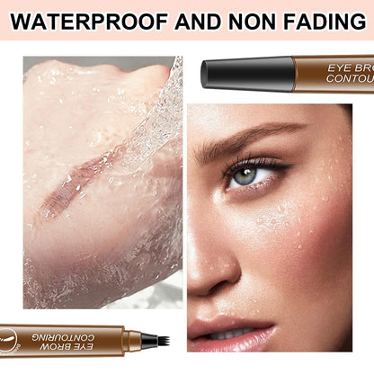 2PC Microblading Eyebrow Pencil for Women - 2026 Waterproof 4-Tip Micro-Fork for Natural-Looking Brows