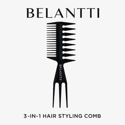 Belantti 3-in-1 Wide Tooth Detangling Comb for Curly Hair