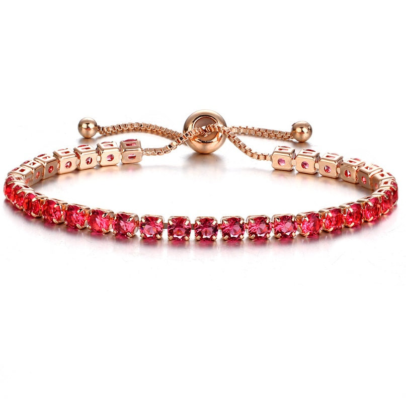 Gold Push Pull Zircon Bracelet