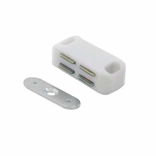 White Magnetic Catches for Secure Cabinet and Drawer Closure