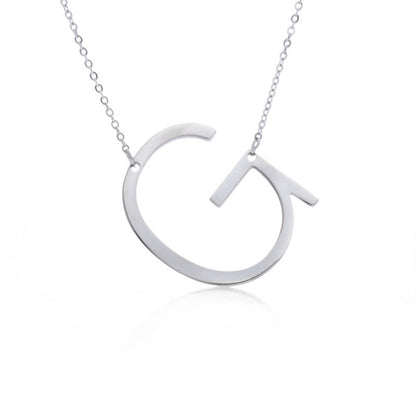 Big Initial Letter Pendant Necklace, Gold Silver, and Rose Gold