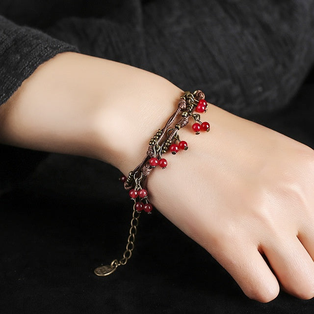 Handmade Double-Layer Quartzite Jade Bracelet