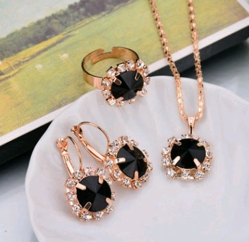 Water Drop Diamond Necklace, Earrings & Rings Sets
