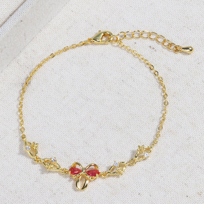 Sweet Bow Heart Rhinestone Bracelets