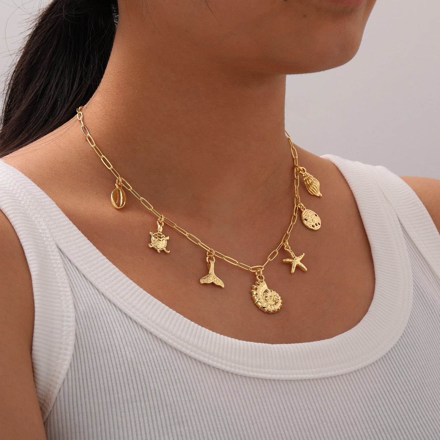 Shell & Sun Starfish Summer Beach Necklace