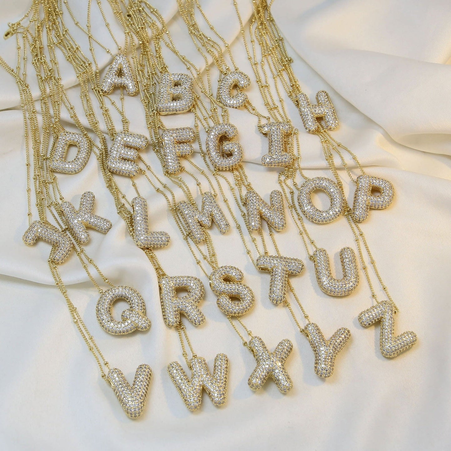 Bubble Balloon A-Z Letter Pendant Necklace
