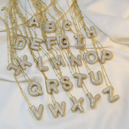 Bubble Balloon A-Z Letter Pendant Necklace