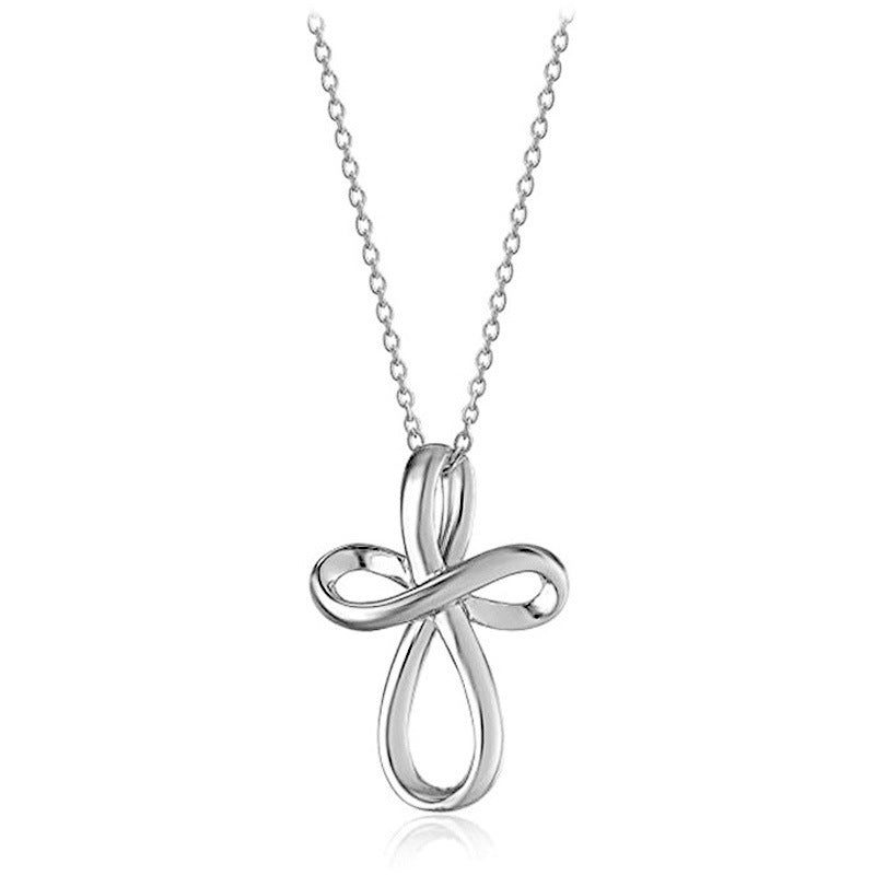 Simple Infinity Cross Chain Necklace