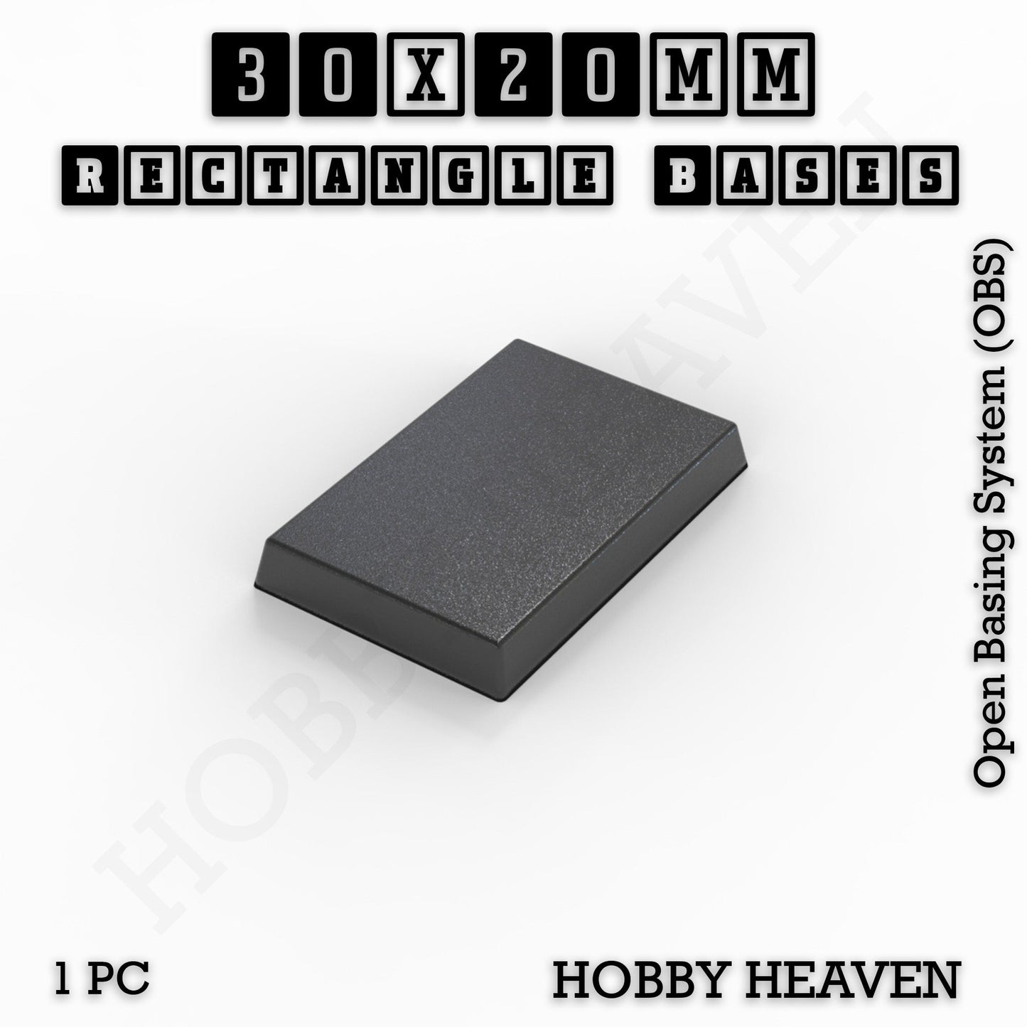 Rectangle Bases Range Sizes - 20x15mm to 75x25mm Small Sizes 3d Print Full Range Tabletop Games