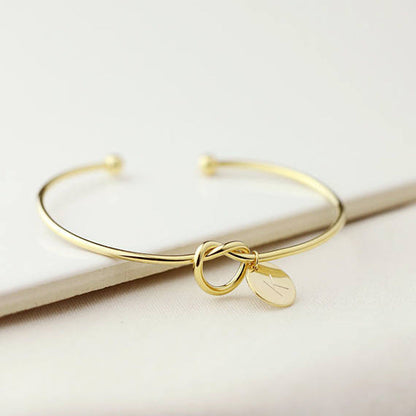 Personalized Initial Heart Knot Bracelet