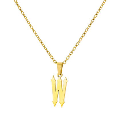 Funky A-Z Letter Pendant Necklace