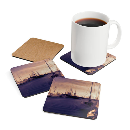 The Sleeping Yachts (at Sunset) - Coaster Set