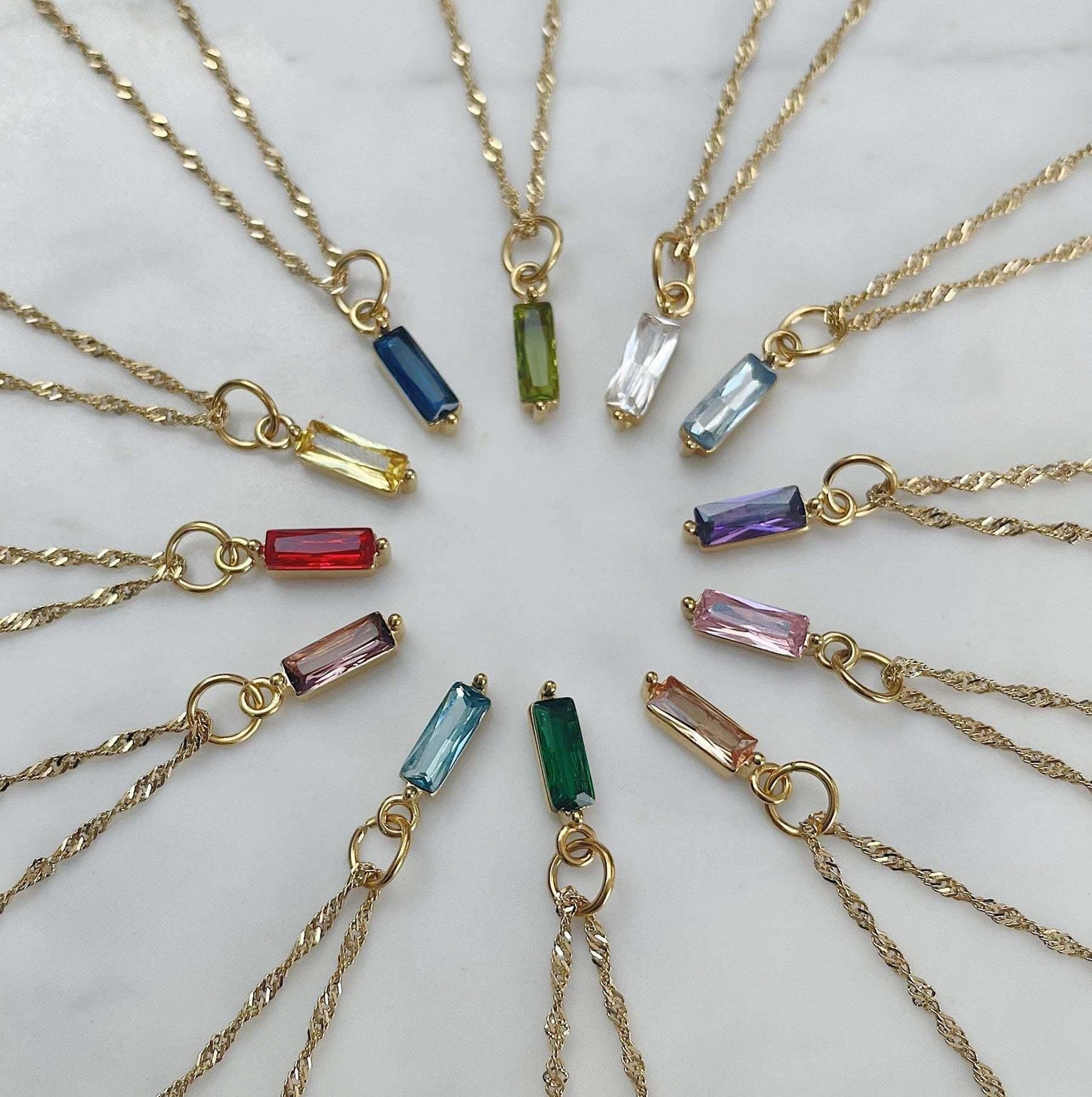 Color Twelve Birthstone Necklace