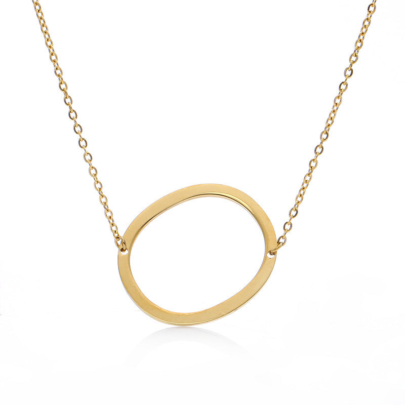Big Initial Letter Pendant Necklace, Gold Silver, and Rose Gold