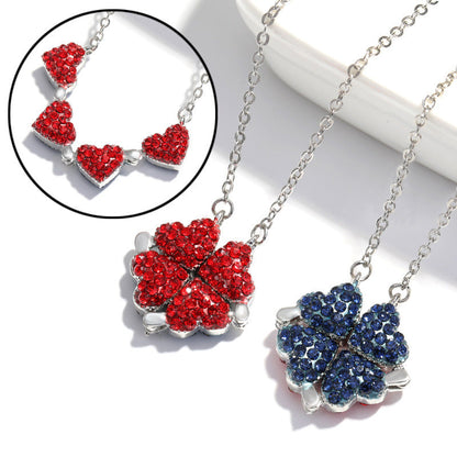 Love Foldable Clover Leaf Pendant Necklace & Set