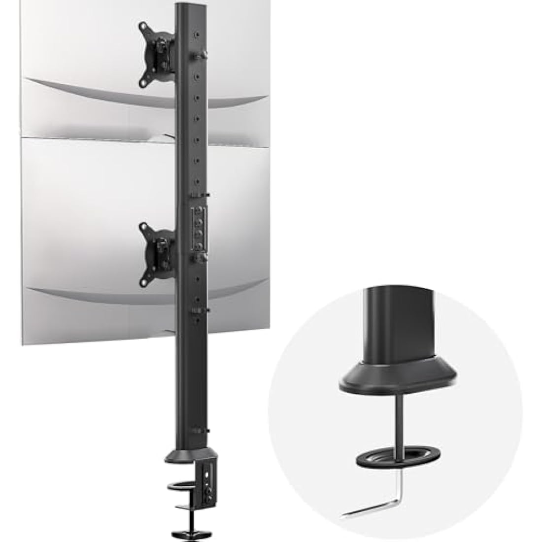 HEMUDU Dual Monitor Articulating Desk Mount Arm Stand - Vertical Stack ...