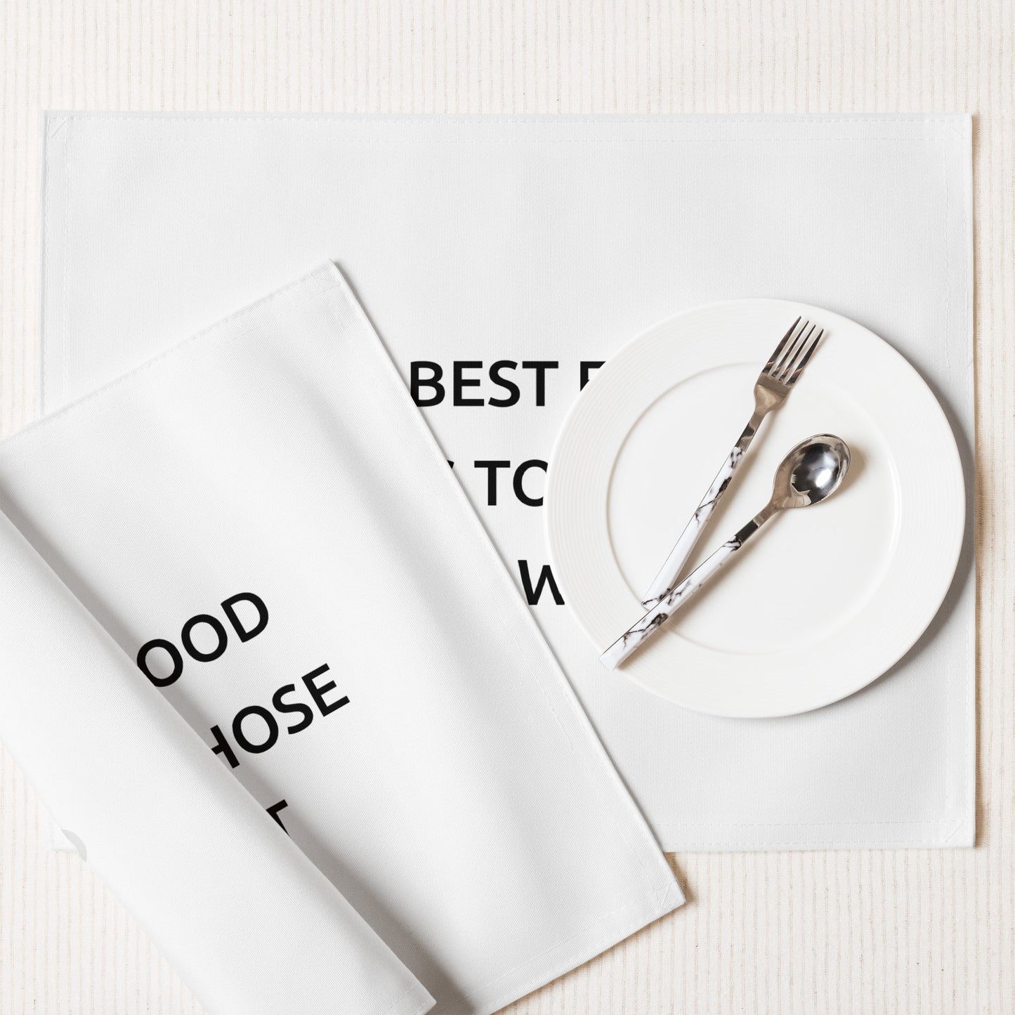 The Best Food Comes To Those Who Wait - White Placemat Set