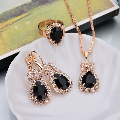 Water Drop Diamond Necklace, Earrings & Rings Sets
