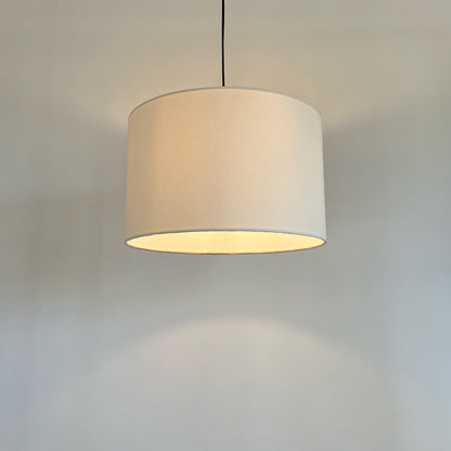 Cream cotton drum lampshade/ ceiling shade with a white lining