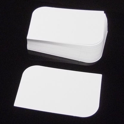 100 White Leaf Semi Rounded Blank Business Cards 250gsm, Stamp, Print, ATC.