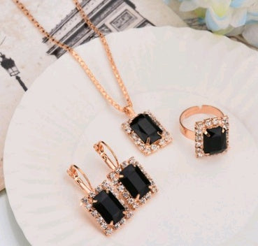 Water Drop Diamond Necklace, Earrings & Rings Sets