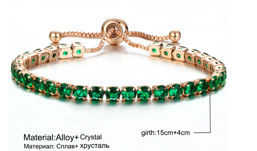 Gold Push Pull Zircon Bracelet