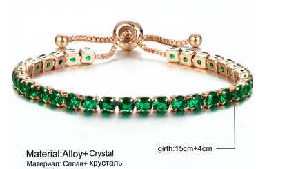 Gold Push Pull Zircon Bracelet